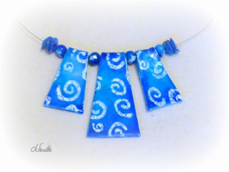Collier batik spirales turquoise
