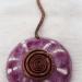 Pendentif batik violet rond spirale 2 tailles wire